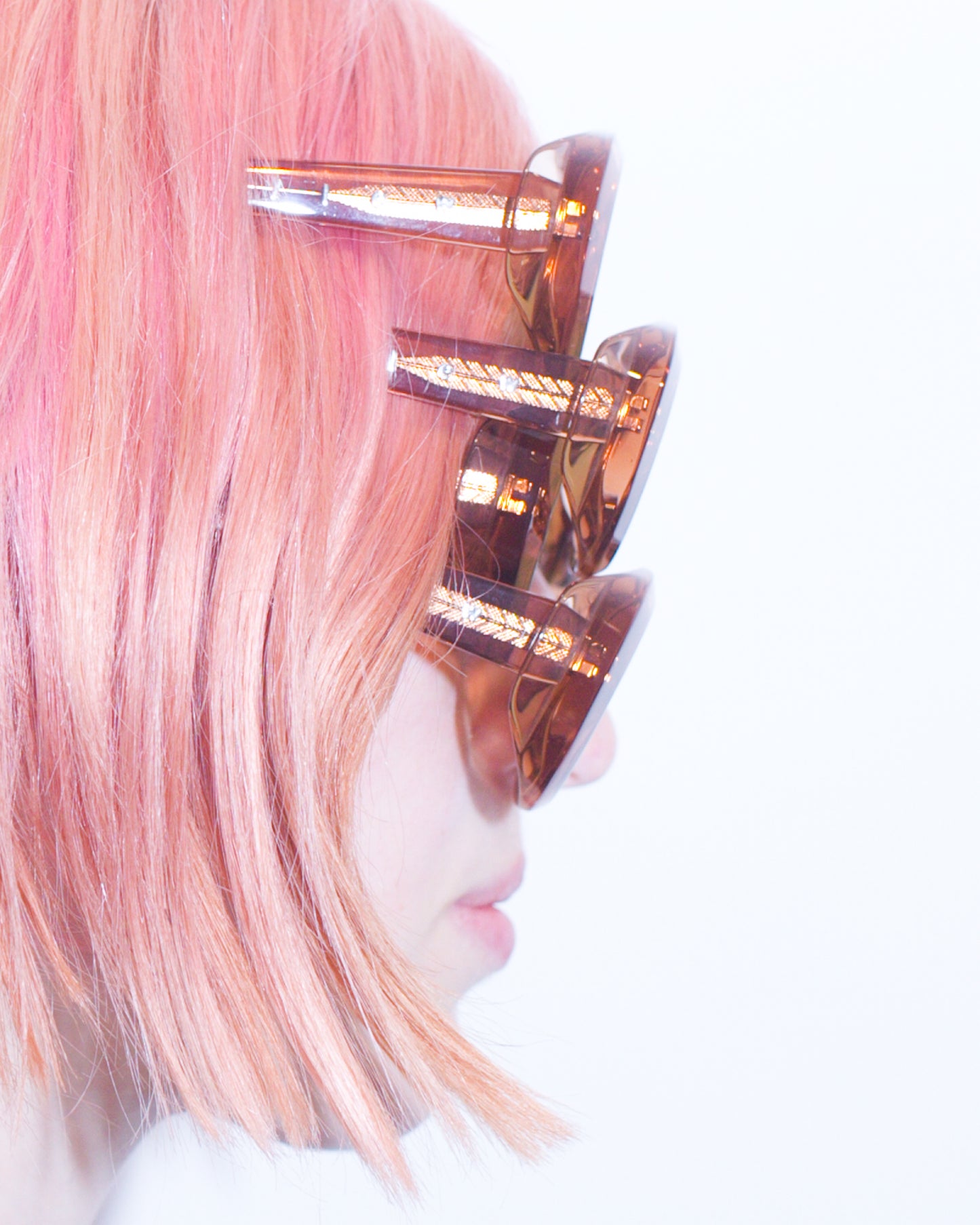 OVAL ACETATE SUNGLASSES (PINK/SHEER)
