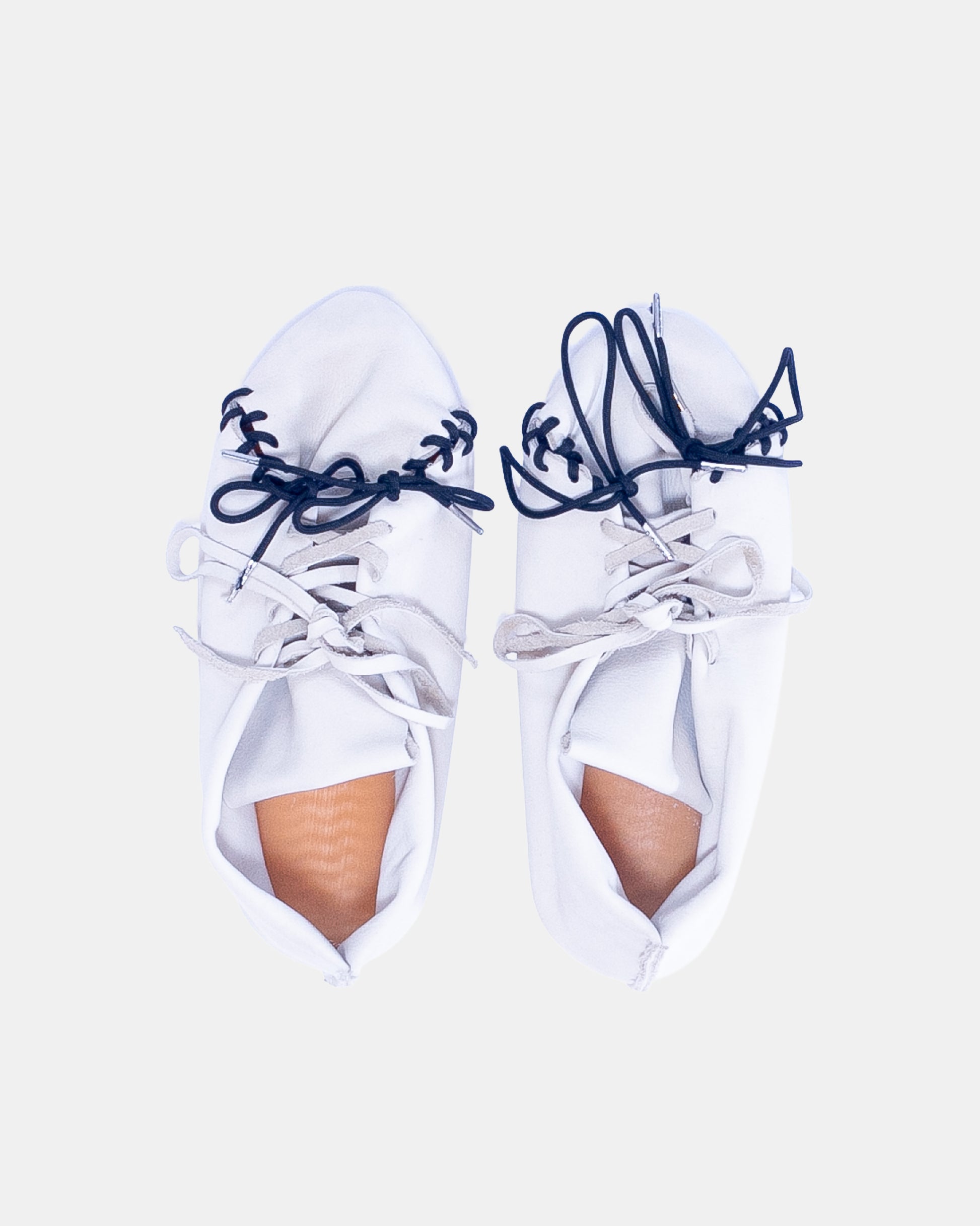 leather lace-up flats