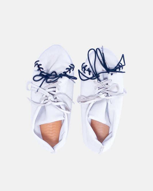 leather lace-up flats