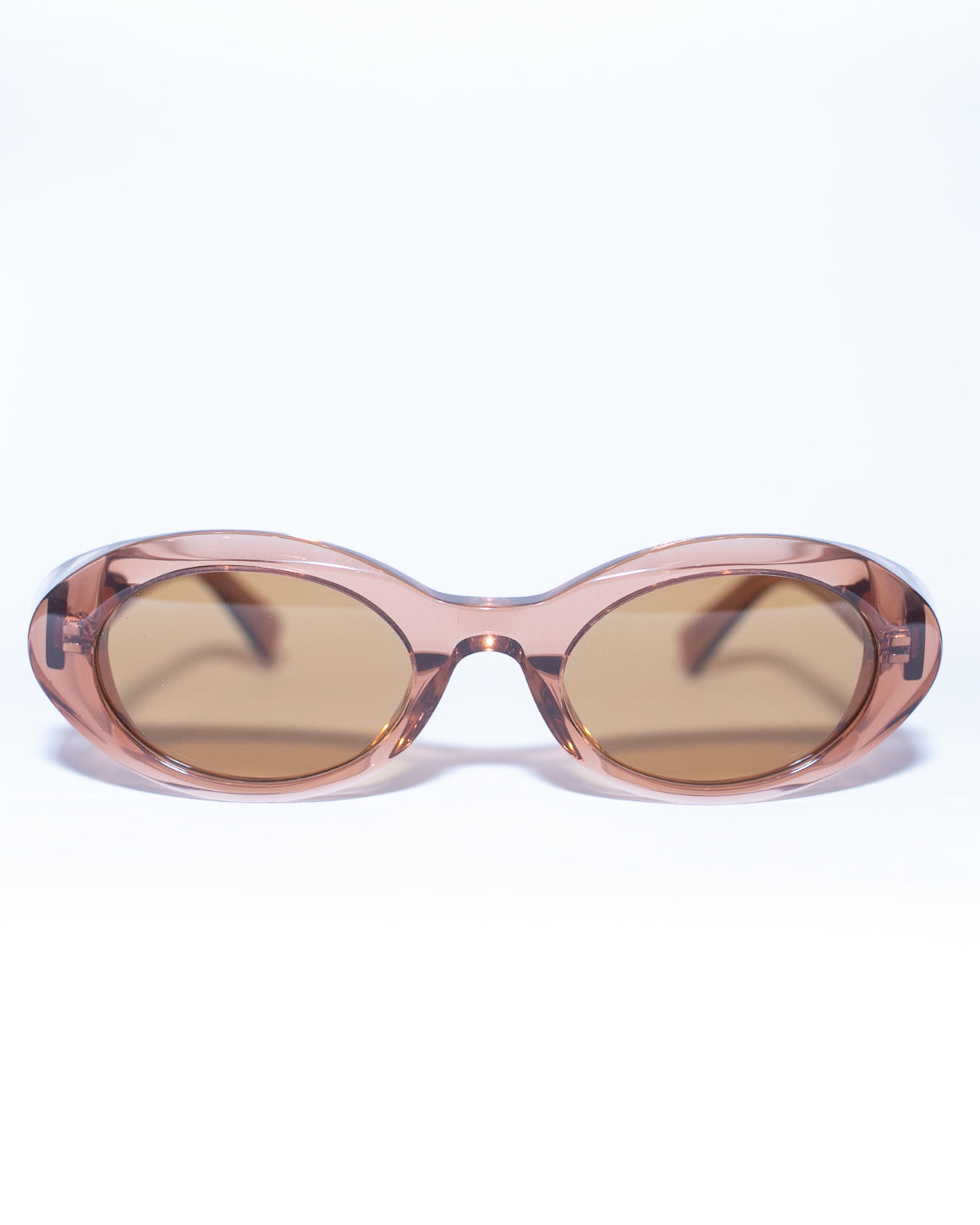 OVAL ACETATE SUNGLASSES (PINK/SHEER)