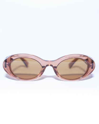 OVAL ACETATE SUNGLASSES (PINK/SHEER)