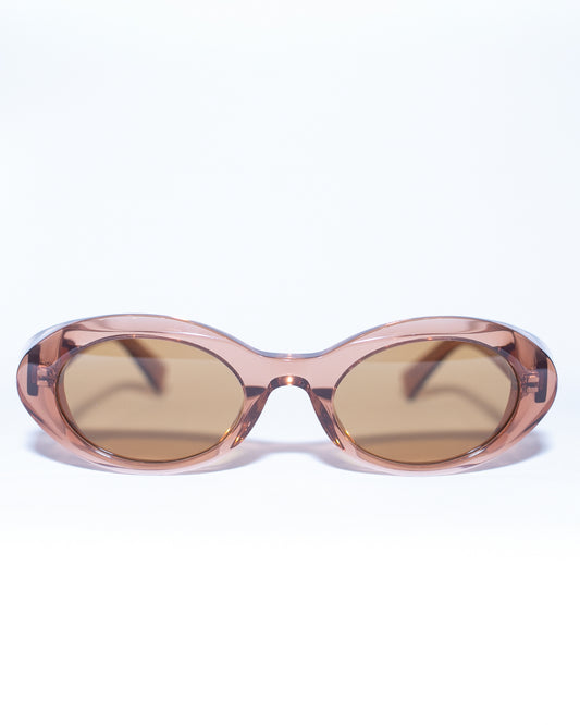 OVAL ACETATE SUNGLASSES (PINK/SHEER)
