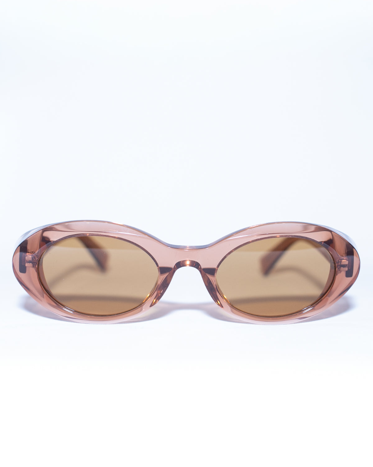 OVAL ACETATE SUNGLASSES (PINK/SHEER)