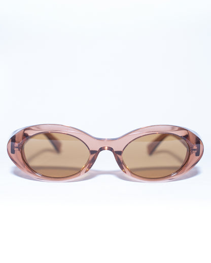 OVAL ACETATE SUNGLASSES (PINK/SHEER)