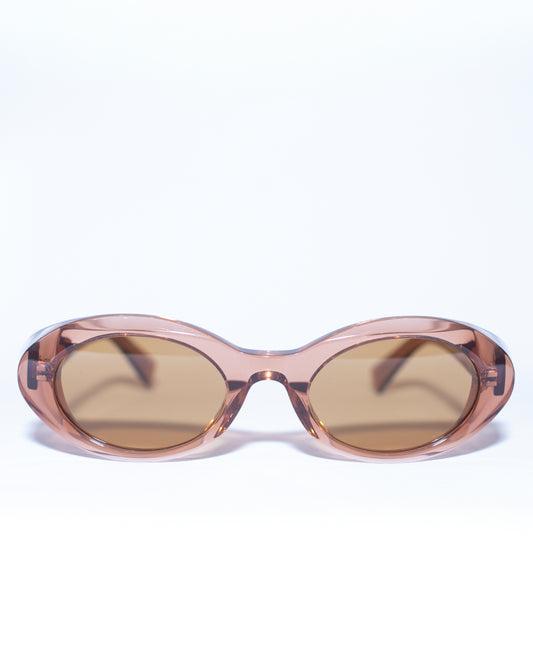 OVAL ACETATE SUNGLASSES (PINK/SHEER)